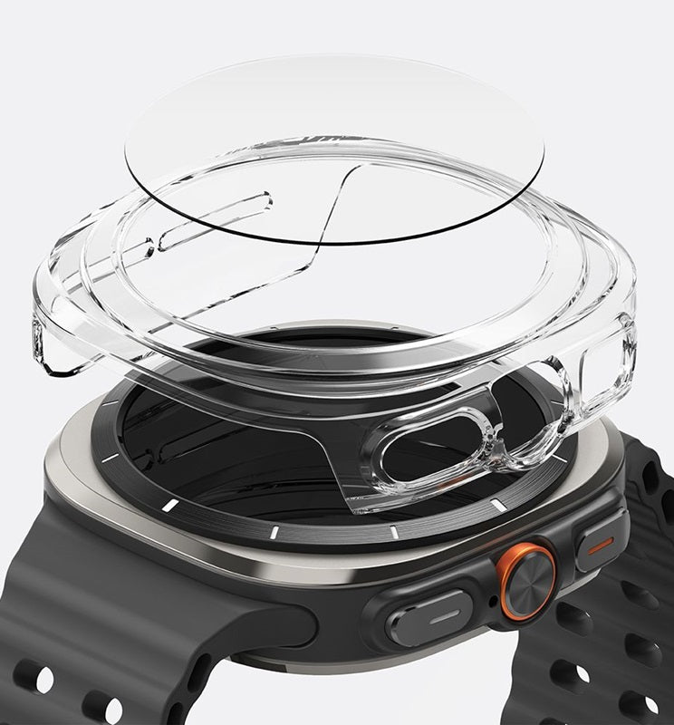 Калъф с Протектор за Samsung Watch Ultra 47 mm, Ringke Slim Tempered Glass Case, Прозрачен