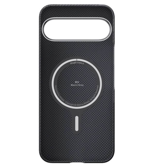 Magsafe Калъф за Google Pixel 9 Pro/ 9, Pitaka Edge Case Black-Grey Twill, Черен (3)