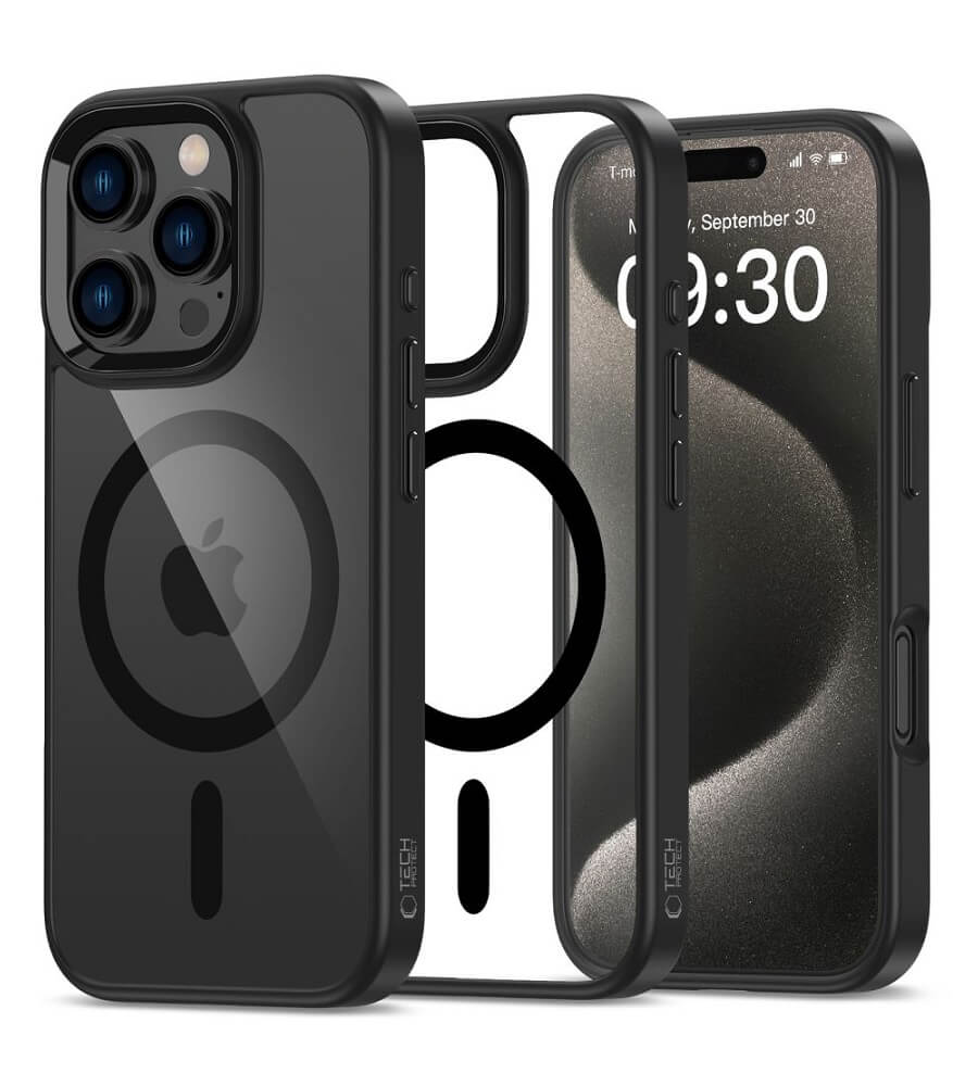 Magsafe Калъф за iPhone 16 Pro Max, Tech-Protect MagMat1 Case, Черен