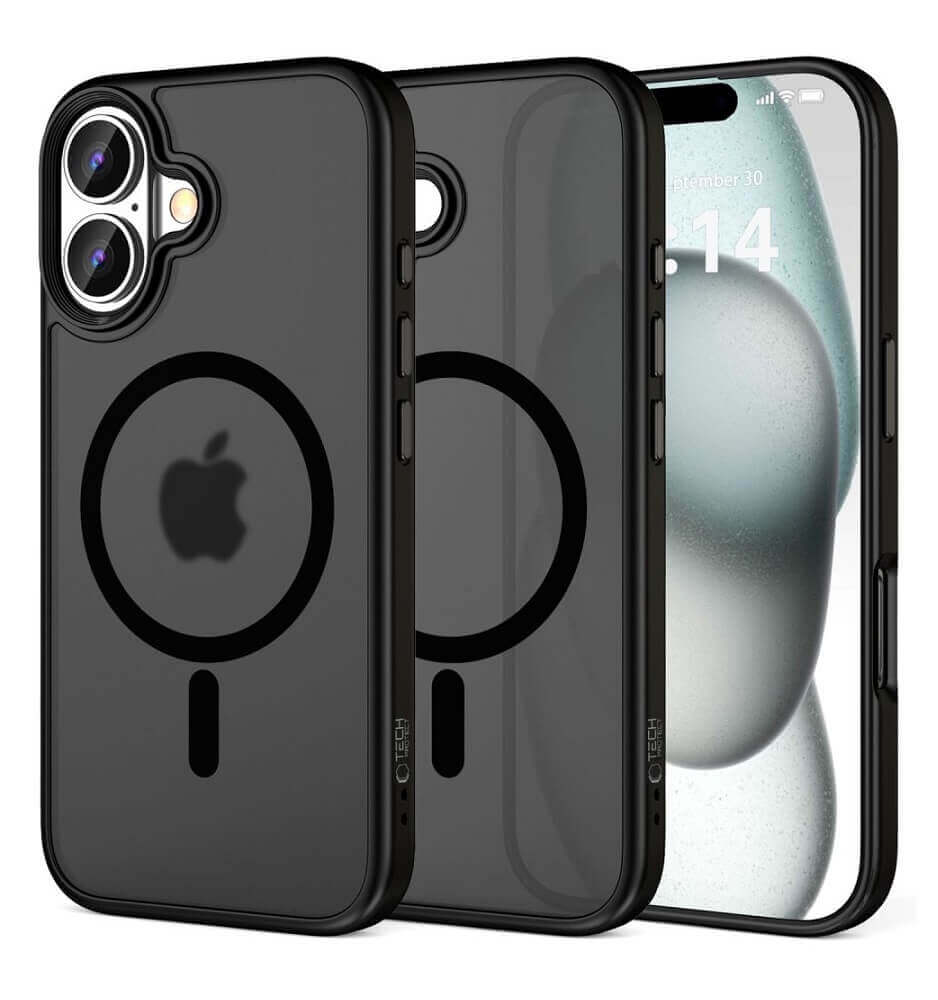Magsafe Калъф за iPhone 16, Tech-Protect MagMat Case, Черен