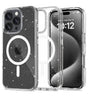 Magsafe Калъф за iPhone 16 Pro Max, Tech-Protect Hybrid FlexAir Glitter Clear Case, Прозрачен