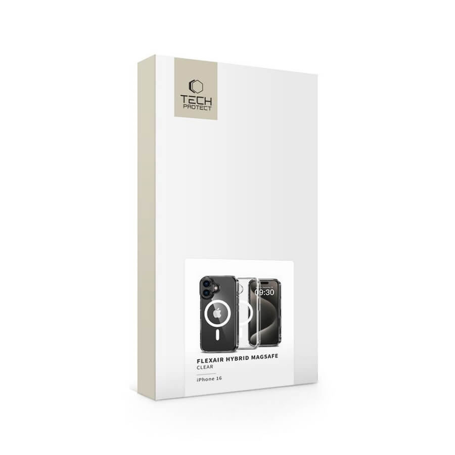 Magsafe Калъф за iPhone 16, Tech-Protect Hybrid FlexAir Clear Case, Прозрачен (5)