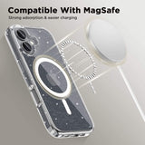 Magsafe Блестящ Калъф за iPhone 16, Tech-Protect Hybrid FlexAir Glitter Clear Case, Прозрачен (2)