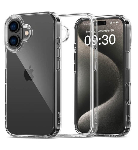 Калъф за iPhone 16, Tech-Protect FlexAir Hybrid Clear Case, Прозрачен