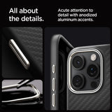 Magsafe Тънък Калъф за iPhone 16 Pro Max, Spigen Enzo Aramid Case, Черен (10)