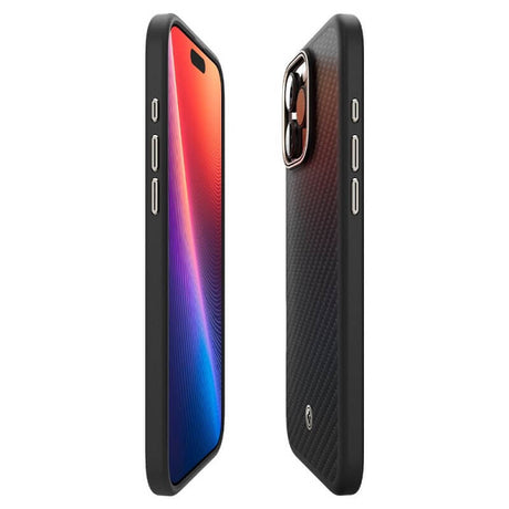 Magsafe Тънък Калъф за iPhone 16 Pro Max, Spigen Enzo Aramid Case, Черен (6)
