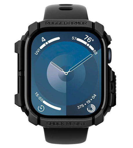 Калъф за Apple Watch 11/ 10 42mm, Spigen Rugged Armor Case, Черен