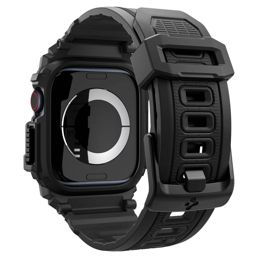 Калъф с Каишка за Apple Watch 11/ 10 42mm, Spigen Rugged Armor Pro Case, Черен (6)
