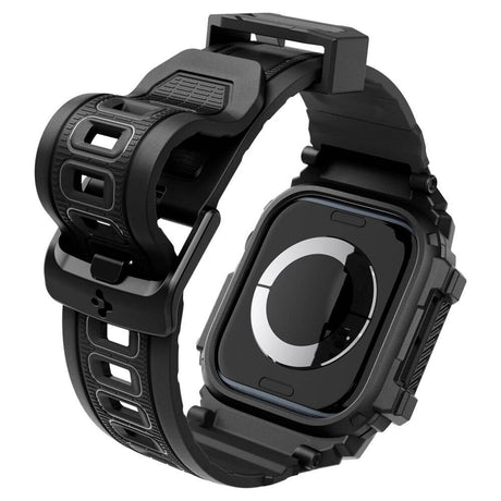 Калъф с Каишка за Apple Watch 11/ 10 42mm, Spigen Rugged Armor Pro Case, Черен (7)
