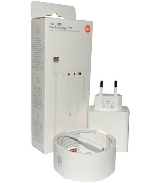 Оригинално Зарядно с Кабел, Xiaomi 220v-67W 2 x USB-C/ USB-A GaN BHR7493EU, Бял (3)