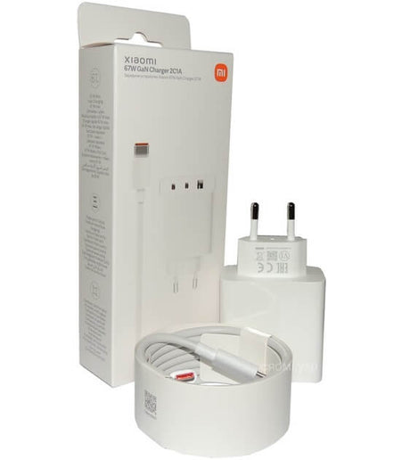 Оригинално Зарядно с Кабел, Xiaomi 220v-67W 2 x USB-C/ USB-A GaN BHR7493EU, Бял (3)