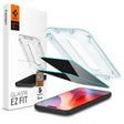 Затъмняващ Протектор за iPhone 16 Pro, Spigen Privacy Glass tR EZ Fit 2бр., Черен