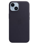 Оригинален Кожен Калъф за iPhone 14, Leather Magsafe Case MPP63ZM/A, Тъмно Лилав