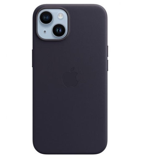 Оригинален Кожен Калъф за iPhone 14, Leather Magsafe Case MPP63ZM/A, Тъмно Лилав
