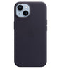 Оригинален Кожен Калъф за iPhone 14, Leather Magsafe Case MPP63ZM/A, Тъмно Лилав