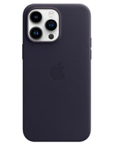 Оригинален Кожен Калъф за iPhone 14, Leather Magsafe Case MPP63ZM/A, Тъмно Лилав (3)