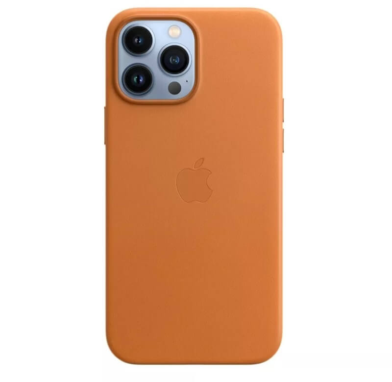 Оригинален Кожен Калъф за iPhone 13 Pro, Leather Magsafe Case MM193ZE/A, Оранжев (4)