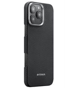 Magsafe Калъф за iPhone 16 Pro Max, Pitaka Edge Case Black-Grey Twill, Черен