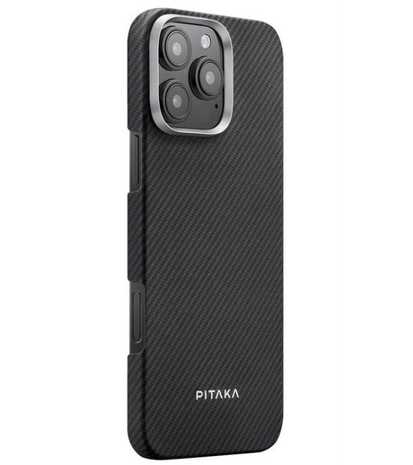 Magsafe Калъф за iPhone 16 Pro Max, Pitaka Edge Case Black-Grey Twill, Черен