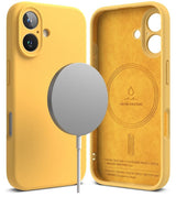 Magsafe Калъф за iPhone 16, Ringke Silicone Magnetic Case, Жълт (2)