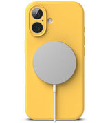 Magsafe Калъф за iPhone 16, Ringke Silicone Magnetic Case, Жълт (4)