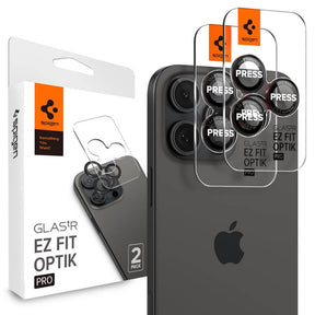 Протектор за Камерата на iPhone 16 Pro Max, Spigen EZ Fit Optik Pro Glass tR 2бр., Черен