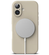 Magsafe Калъф за iPhone 16, Ringke Silicone Magnetic Case, Бежов (4)