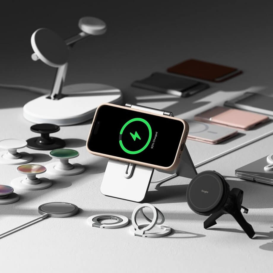 Magsafe Калъф за iPhone 16 Pro, Ringke Silicone Magnetic Case, Пясъчно Розов (4)