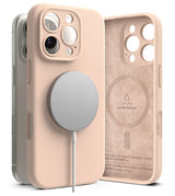Magsafe Калъф за iPhone 16 Pro, Ringke Silicone Magnetic Case, Пясъчно Розов