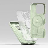 Magsafe Калъф за iPhone 16 Pro Max, Ringke Silicone Magnetic Case, Зелен (7)