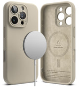 Magsafe Калъф за iPhone 16 Pro Max, Ringke Silicone Magnetic Case, Бежов (2)