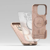 Magsafe Калъф за iPhone 16 Pro Max, Ringke Silicone Magnetic Case, Пясъчно Розов (6)