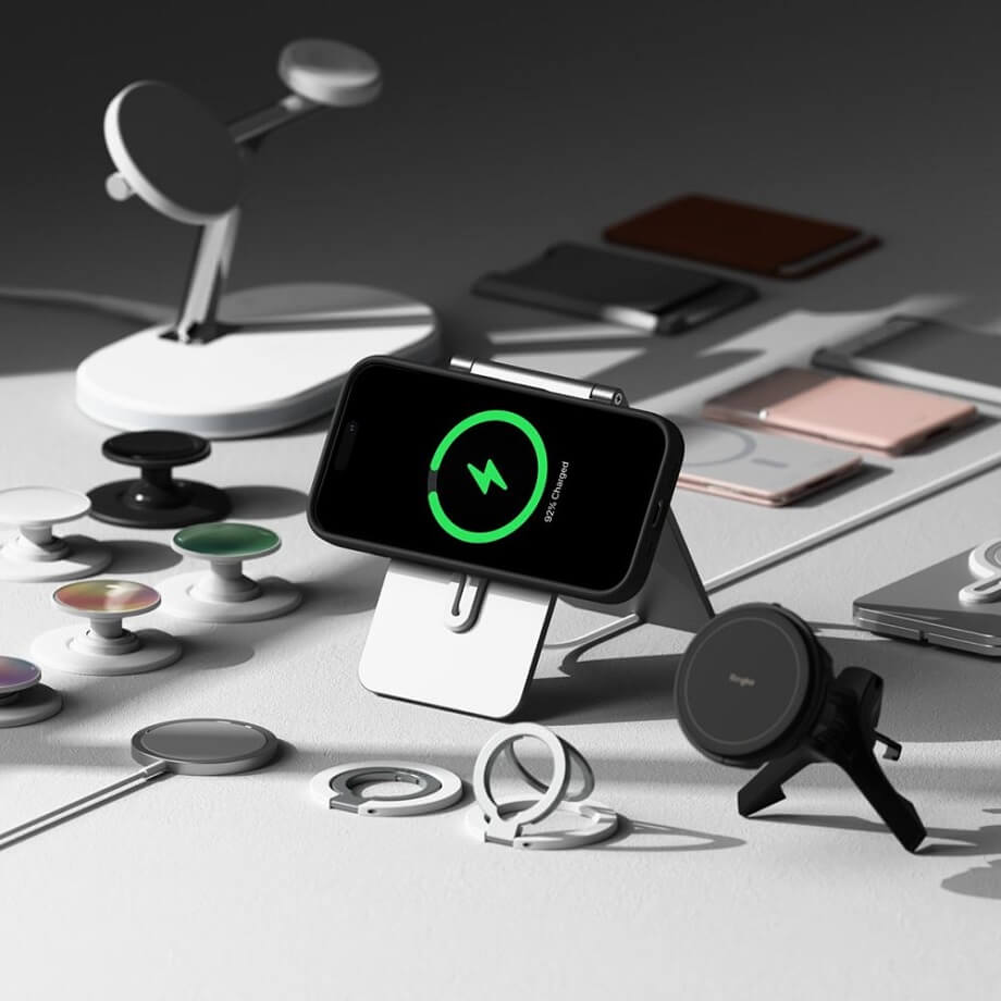 Magsafe Калъф за iPhone 16 Pro Max, Ringke Silicone Magnetic Case, Черен (5)