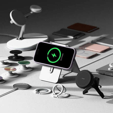 Magsafe Калъф за iPhone 16 Pro, Ringke Silicone Magnetic Case, Лилав (5)