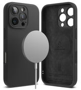 Magsafe Калъф за iPhone 16 Pro, Ringke Silicone Magnetic Case, Черен (2)