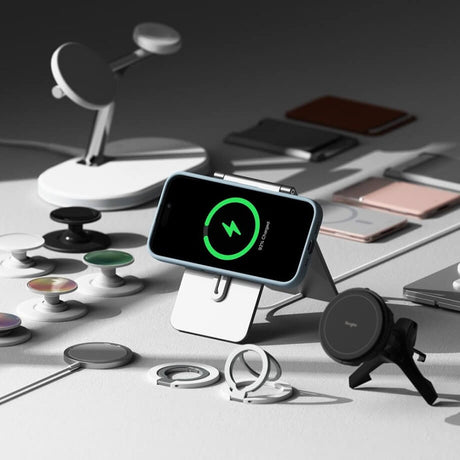 Magsafe Калъф за iPhone 16, Ringke Silicone Magnetic Case, Син (5)