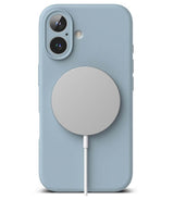 Magsafe Калъф за iPhone 16, Ringke Silicone Magnetic Case, Син (4)