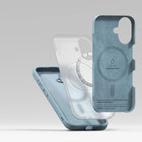 Magsafe Калъф за iPhone 16, Ringke Silicone Magnetic Case, Син (7)
