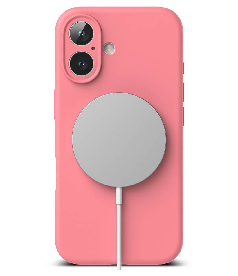 Magsafe Калъф за iPhone 16, Ringke Silicone Magnetic Case, Розов (4)
