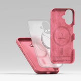 Magsafe Калъф за iPhone 16, Ringke Silicone Magnetic Case, Розов (7)