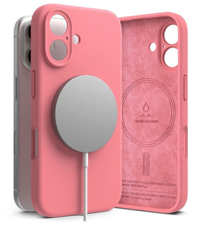 Magsafe Калъф за iPhone 16, Ringke Silicone Magnetic Case, Розов