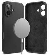 Magsafe Калъф за iPhone 16, Ringke Silicone Magnetic Case, Черен (2)