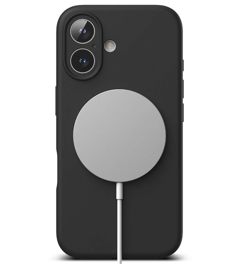 Magsafe Калъф за iPhone 16, Ringke Silicone Magnetic Case, Черен (4)