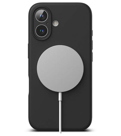 Magsafe Калъф за iPhone 16, Ringke Silicone Magnetic Case, Черен (4)