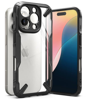 Противоударен Калъф за iPhone 16 Pro Max, Ringke Fusion X Case, Черен