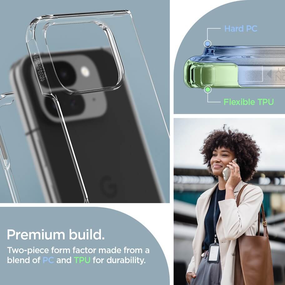 Хибриден Калъф за Google Pixel 9 Pro Fold, Spigen Ultra Hybrid Case, Прозрачен (11)
