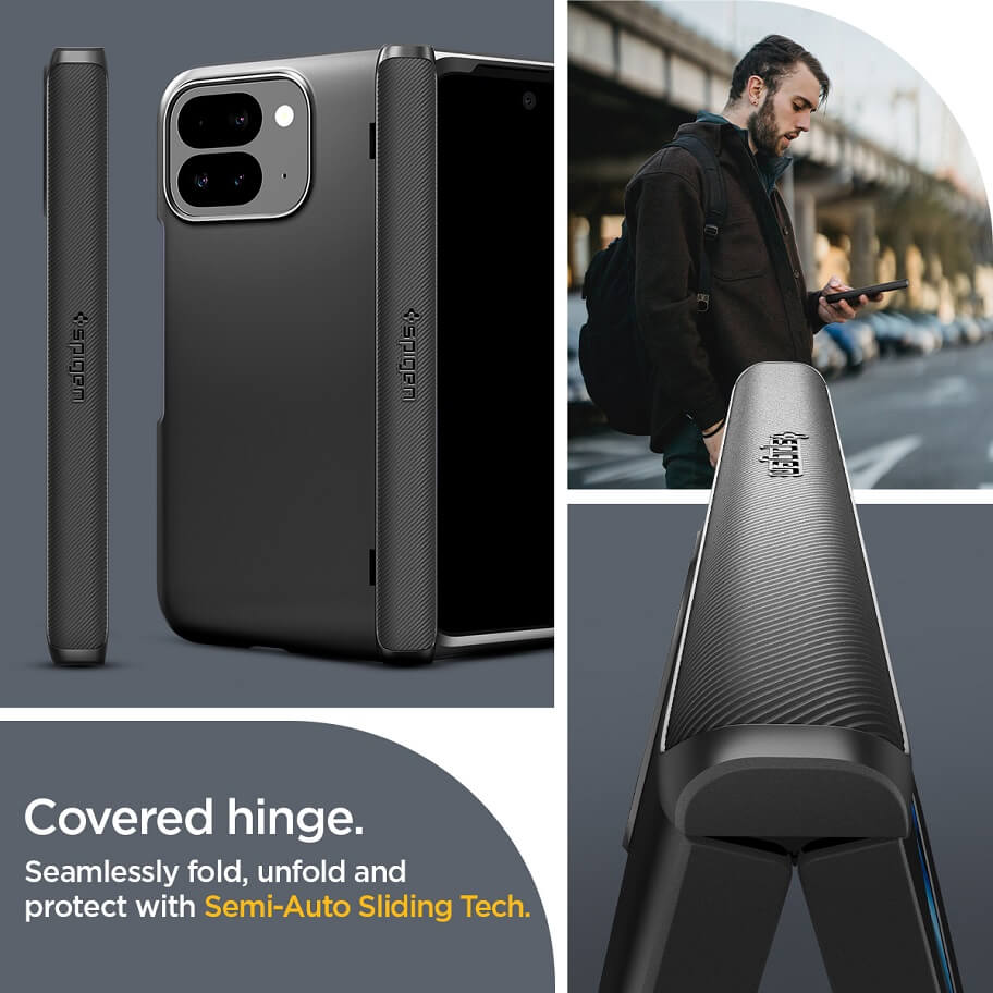 Калъф с Предпазител за Google Pixel 9 Pro Fold, Spigen Slim Armor Pro Case, Черен (10)