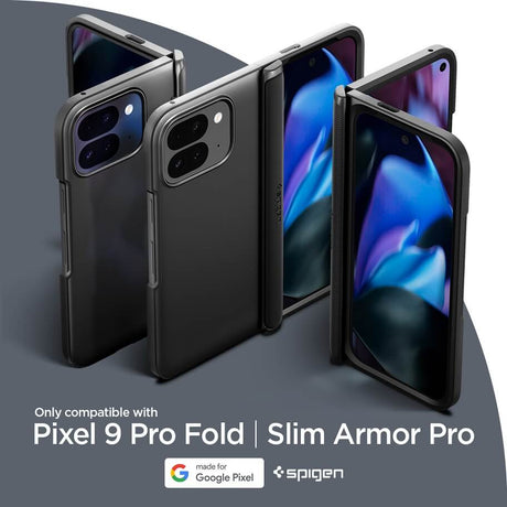Калъф с Предпазител за Google Pixel 9 Pro Fold, Spigen Slim Armor Pro Case, Черен (9)
