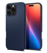 Противоударен Калъф за iPhone 16 Pro, Spigen Liquid Air Case, Син