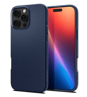 Противоударен Калъф за iPhone 16 Pro, Spigen Liquid Air Case, Син